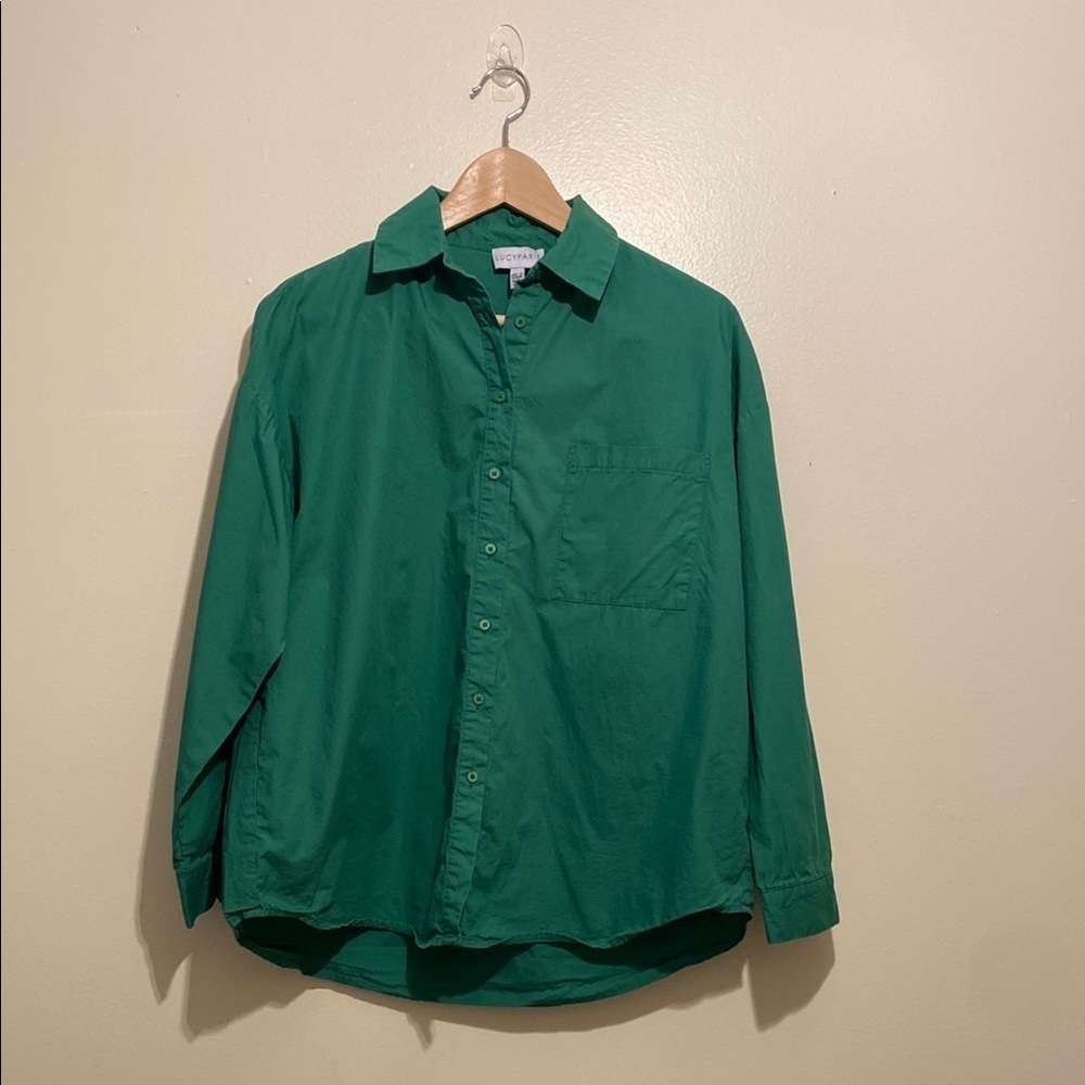 Lucy Paris Forest Green Casual Cotton Shirt. Size S